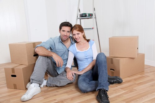 Professional moving van loaded with furniture for a local relocation